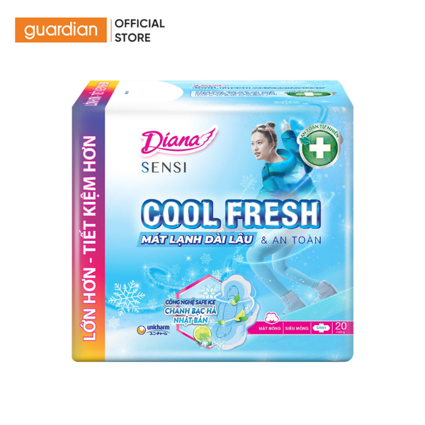 Băng Vệ Sinh Diana Siêu Mỏng Cánh Sensi Cool Fresh 23Cm 20 Miếng