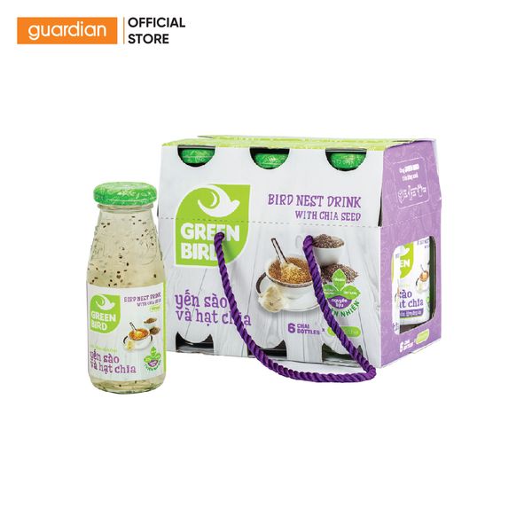 Yến Sào Hạt Chia Green Bird 185Ml X 6 Chai