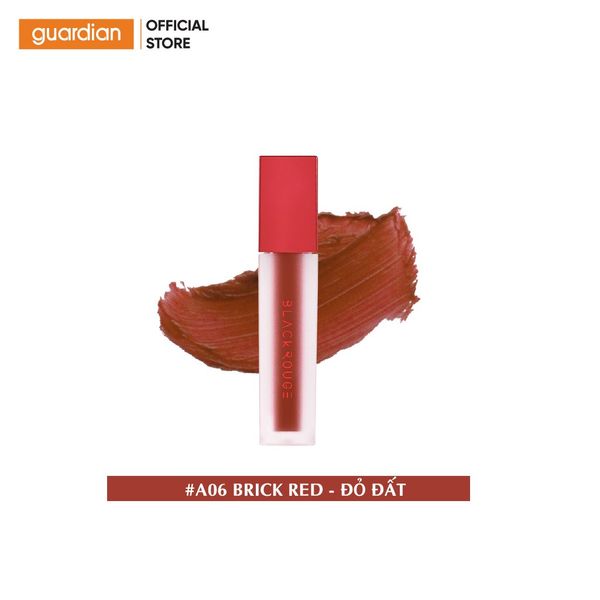 Son Kem Lì Black Rouge Air Fit Velvet Tint Ver 1 The Red #A06 Brick Red Đỏ Đất 36,7Gr