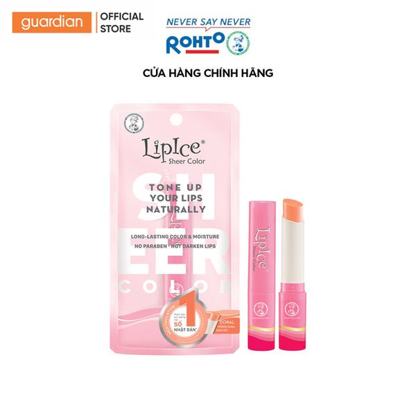 Son Dưỡng Có Màu Lipice Sheer Color Hồng Cam San Hô 2,4G