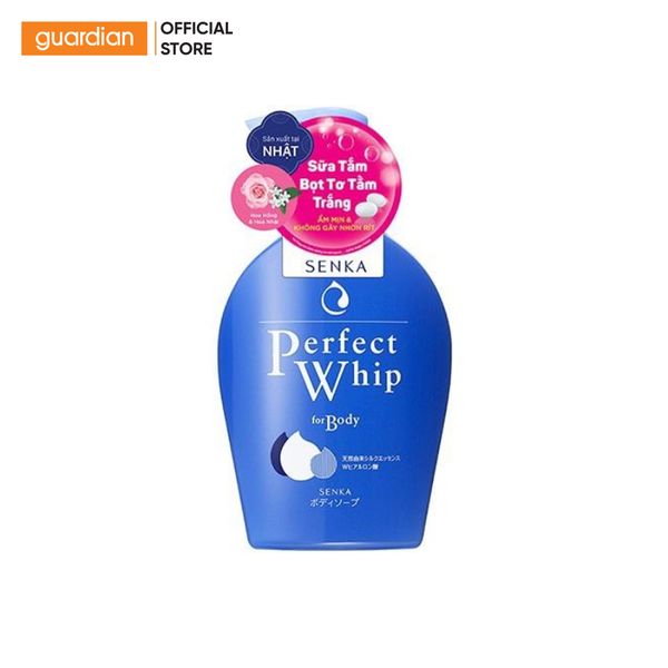 Sữa Tắm Tạo Bọt Senka Perfect Whip Dưỡng Ẩm Hoa Hồng Và Hoa Nhài 500Ml