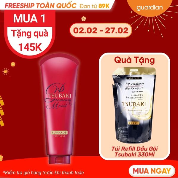 Kem Xả Dưỡng Tóc Bóng Mượt Premium Moist Tsubaki 180Gr