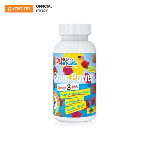 Kẹo Dẻo Dinh Dưỡng Hỗ Trợ Phát Triển Trí Não PNKids Brain Power Omega 3 DHA Cho Bé Trai 60 Viên