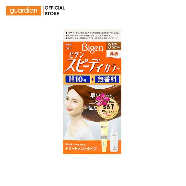 Kem Nhuộm Tóc Phủ Bạc Bigen Speedy #3 Màu Nâu Nhạt 80gr