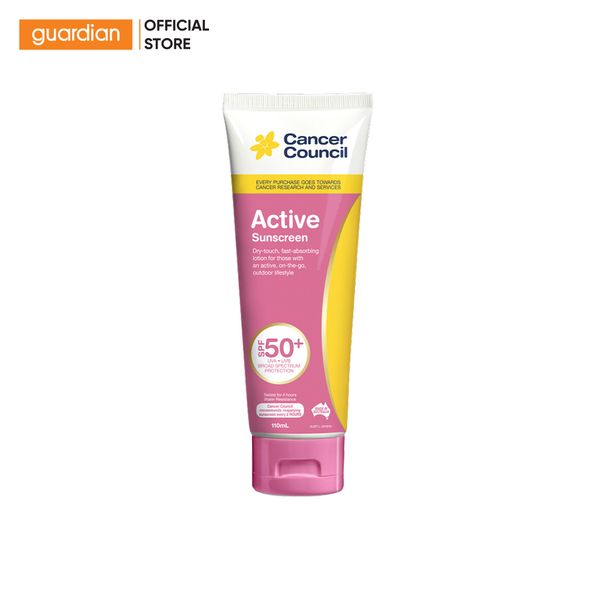 Kem Chống Nắng Cho Người Hoạt Động Ngoài Trời Cancer Council Active Pink Sunscreen Spf50+ 110Ml