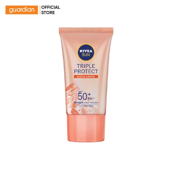 Kem Chống Nắng Dưỡng Da Kiểm Soát Nhờn Muối Himalaya Nivea Triple Protect Anti Wrinkle Spf50+ Pa+++ 40Ml