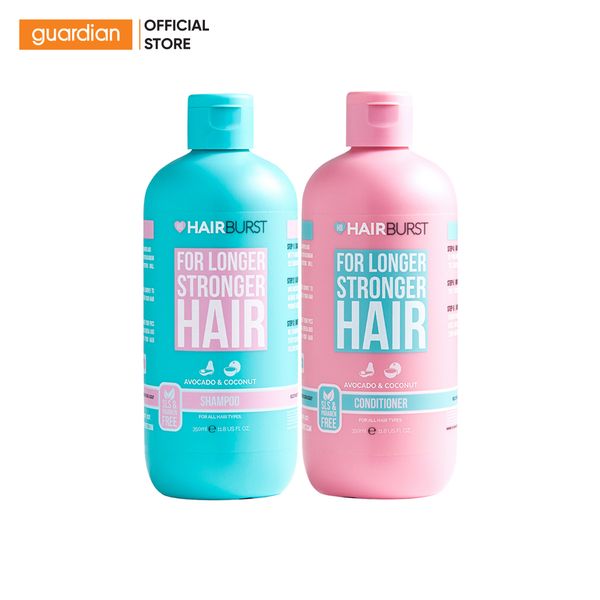 Combo Dầu Gội + Dầu Xả Hỗ Trợ Mọc Tóc Hairburst Avocado & Coconut For Longer Stronger Hair 350ml x 2 Chai
