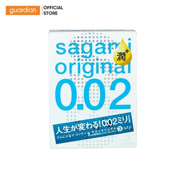 Bao Cao Su Original 0,02 Extra Gel 30% Sagami 3 Cái