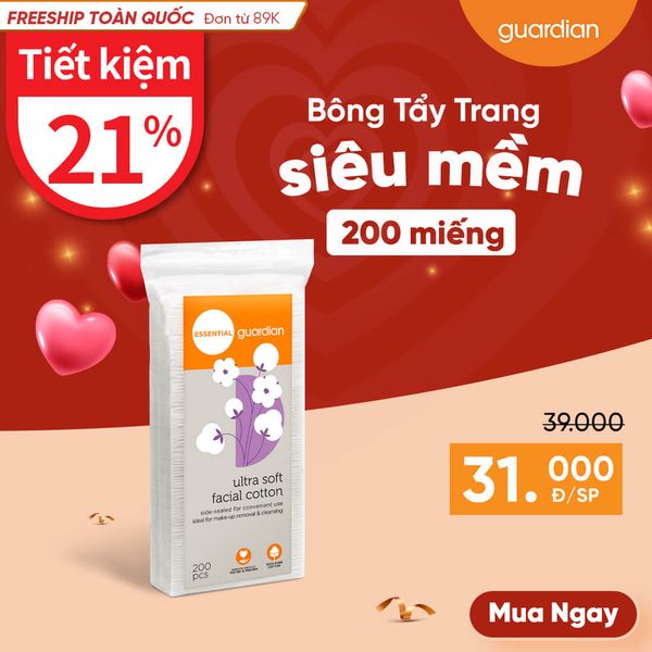 Bông Tẩy Trang Siêu Mềm Guardian 200 Miếng