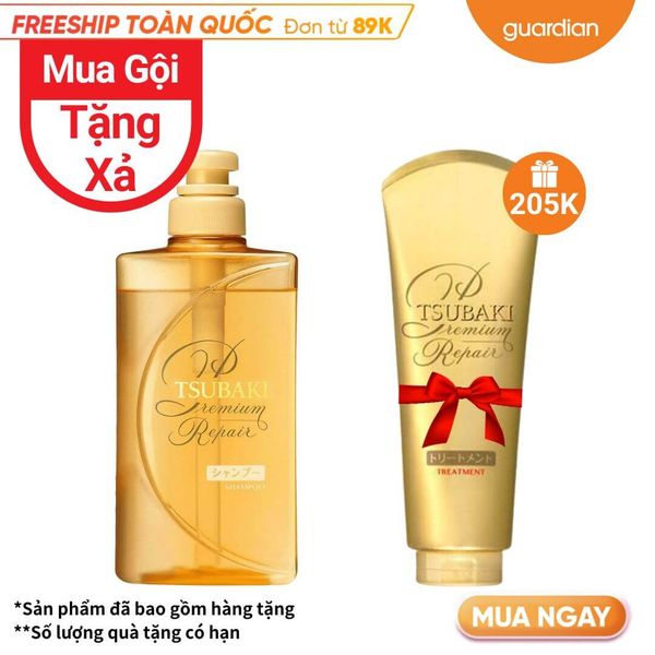 Dầu Gội Giúp Phục Hồi, Giảm Xơ Rối, Giảm Rụng Tóc Tsubaki Premium Repair 490Ml