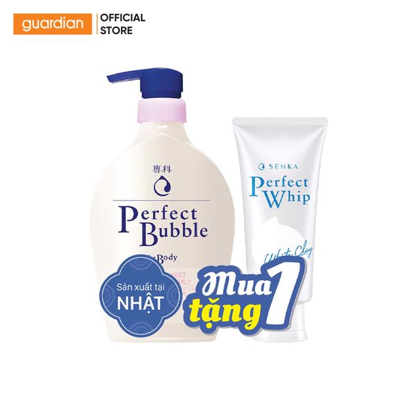 Bộ Quà Tặng Sữa Tắm Dưỡng Ẩm Hoa Hồng Và Hoa Đinh Hương Senka 500Ml & + Sữa Rửa Mặt Perfect Whip