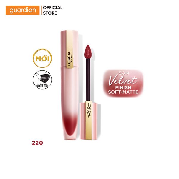 Son Kem Lì L’Oréal Chiffon Signature Lip Gloss 220 Wonder Hồng Đất 7Ml