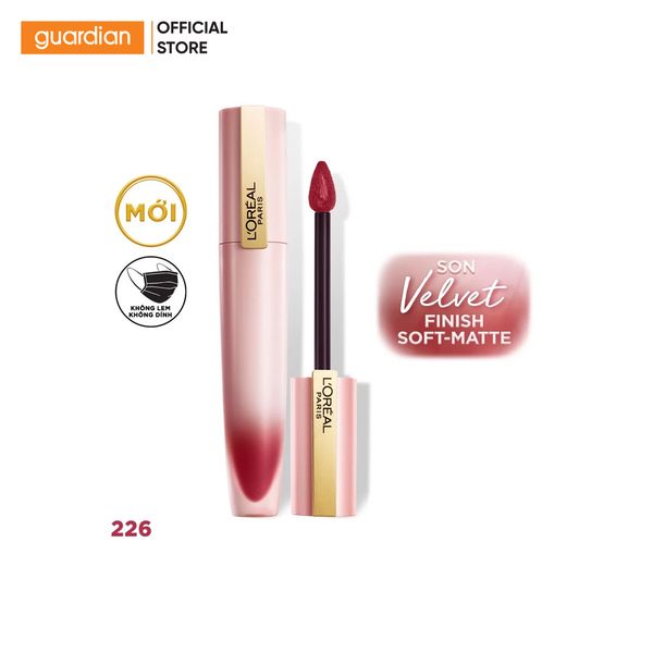 Son Kem Lì L’Oréal Chiffon Signature Lip Gloss 226 Sink In Đỏ Hồng 7Ml