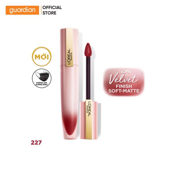 Son Kem Lì L’Oréal Chiffon Signature Lip Gloss 227 Let Go Đỏ Nâu 7Ml