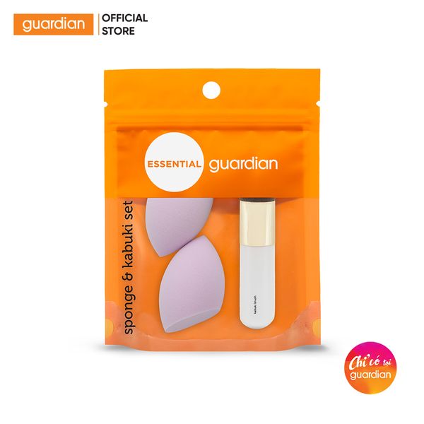 Bộ Trang Điểm Gồm Bông Mút Và Cọ Kabuki Sponge And Kabuki Set Guardian