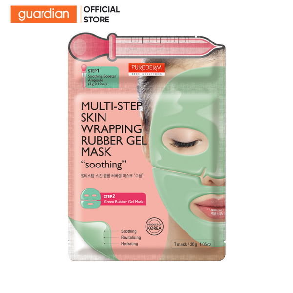 Mặt Nạ Gel 2 Bước Tinh Chất Làm Sáng, Mềm Mịn Purederm Multi-Step Skin Wrapping Rubber Gel Mask Soothing 33G