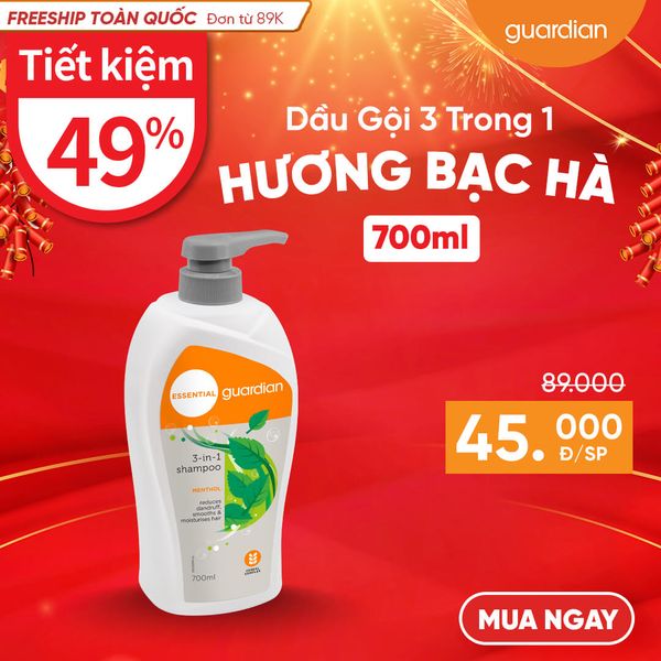 Dầu Gội 3 Trong 1 Hương Bạc Hà Guardian 700Ml