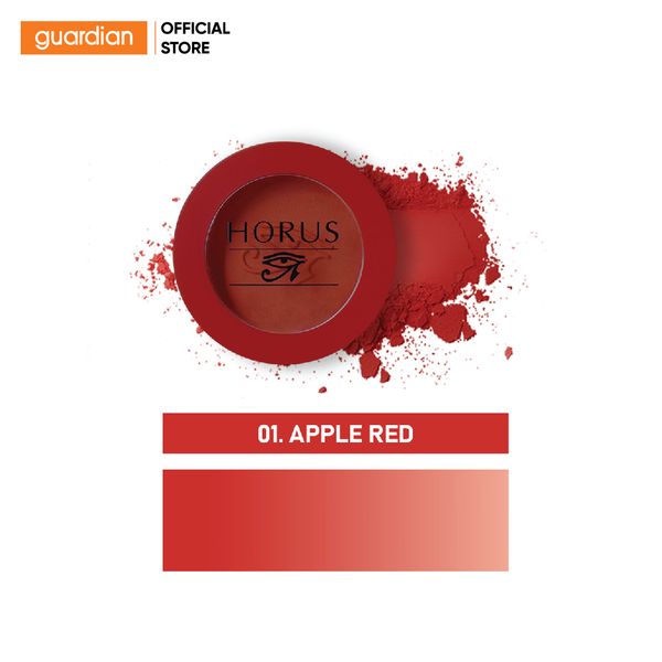 Phấn Má Hồng Horus Long - Lasting Blusher #01 Apple Red Màu Hồng Đỏ 4Gr
