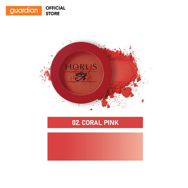 Phấn Má Hồng Horus Long - Lasting Blusher #02 Coral Pink Màu Hồng San Hô 4Gr