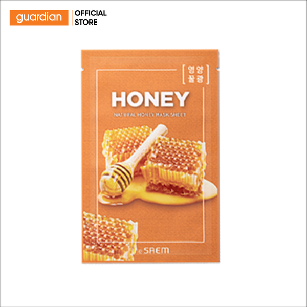 Mặt Nạ Giấy Giúp Dưỡng Sáng - Giữ Ẩm Mật Ong Natural Honey Mask Sheet The Saem 21Ml