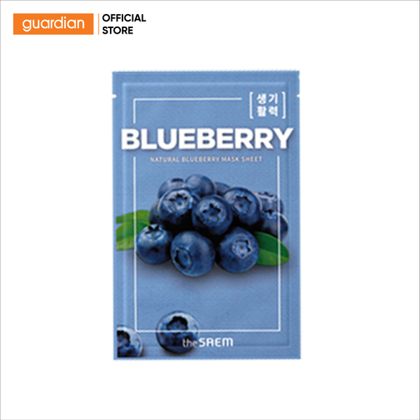 Mặt Nạ Giấy Giúp Dưỡng Sáng - Giữ Ẩm Việt Quốc Natural Blueberry Mask Sheet The Saem 21Ml