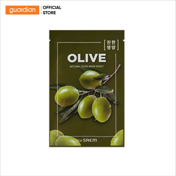 Mặt Nạ Giấy Olive Giúp Dưỡng Sáng - Giữ Ẩm Natural Olive Mask Sheet The Saem 21Ml