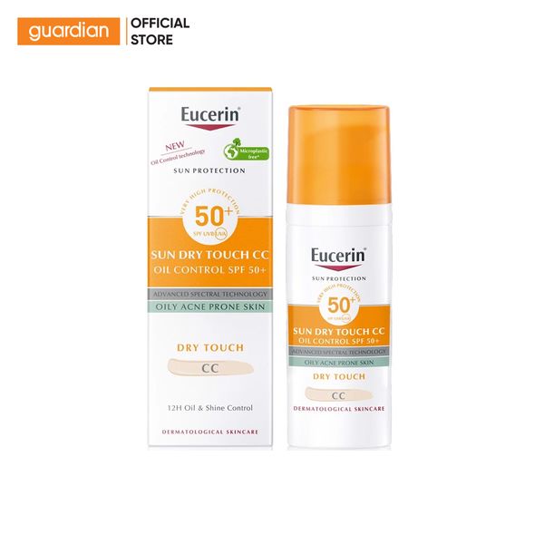 Kem Chống Nắng Kiểm Soát Nhờn Có Màu Eucerin Sun Dry Touch Cc Oil Control Spf50+ 50Ml