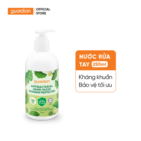 Nước Rửa Tay Kháng Khuẩn Guardian Antibacterial Handwash Maximum Protection Bảo Vệ Tối Ưu 250Ml
