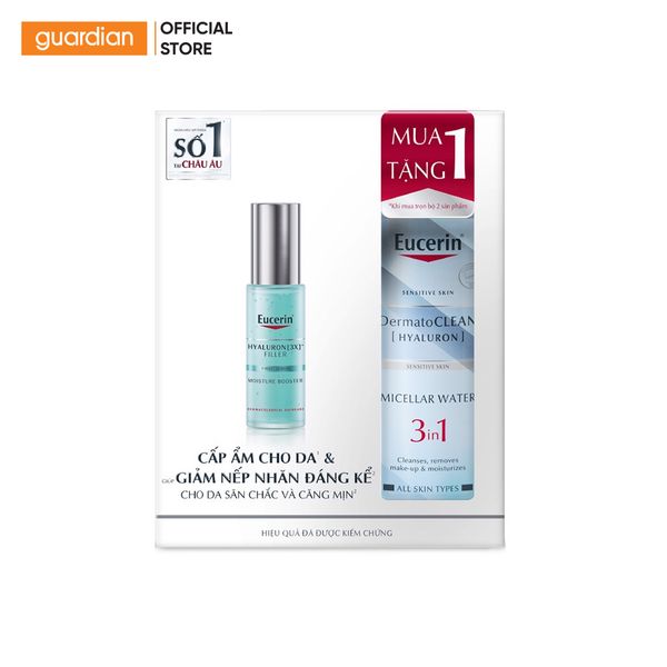 Combo Cấp Ẩm & Giảm Nếp Nhăn Eucerin (Tinh Chất Hyaluron 3X Eucerin 30Ml + Nước Tẩy Trang Eucerin 200Ml)