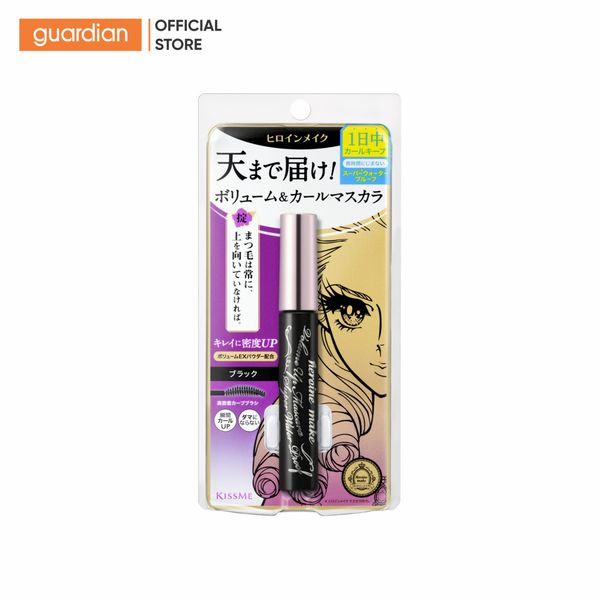 Mascara Kissme Nâng Cong Và Dày Mi Volume Up Mascara Super Wp #01 Black Màu Đen 6G