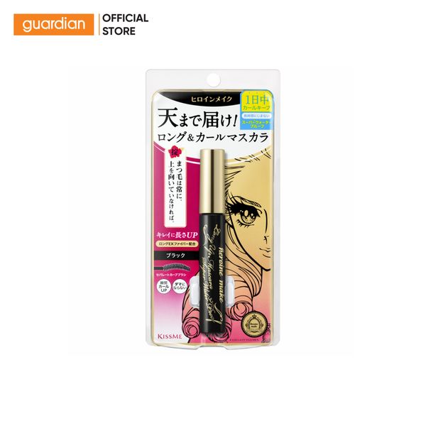 Mascara Màng Film Nâng Cao Nâng Cong, Dài Mi Tối Đa Kissme Heroine Make Long & Curl Waterproof Mascara Advanced Film 01 Black Màu Đen 6Gr