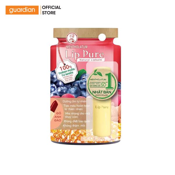 Son Dưỡng Mentholatum Lip Pure Cherry Red Màu Đỏ Anh Đào 3,8Gr