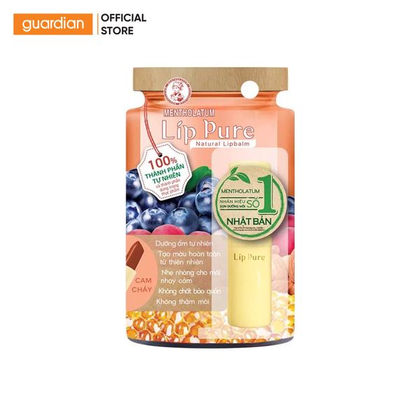 Son Dưỡng Mentholatum Lip Pure Bergamot Orange Màu Cam Cháy 3,8Gr