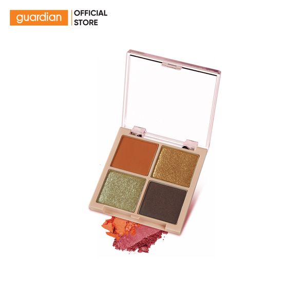 Phấn Mắt Silkygirl Full Bloom Shadow Quad #02 Poppy Haze Tông Cam Hồng 6,4Gr