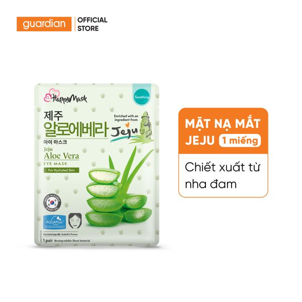 Mặt Nạ Mắt Dưỡng Ẩm Happy Mask Jeju Aloe Vera Eye Mask For Hydrated Skin Chiết Xuất Nha Đam 8Ml