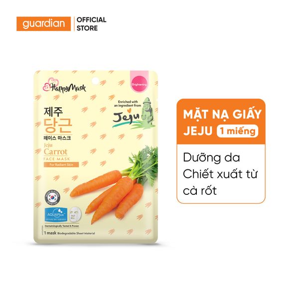 Mặt Nạ Hỗ Trợ Sáng Da Happy Mask Jeju Carrot Face Mask For Radiant Skin Chiết Xuất Cà Rốt 25Ml