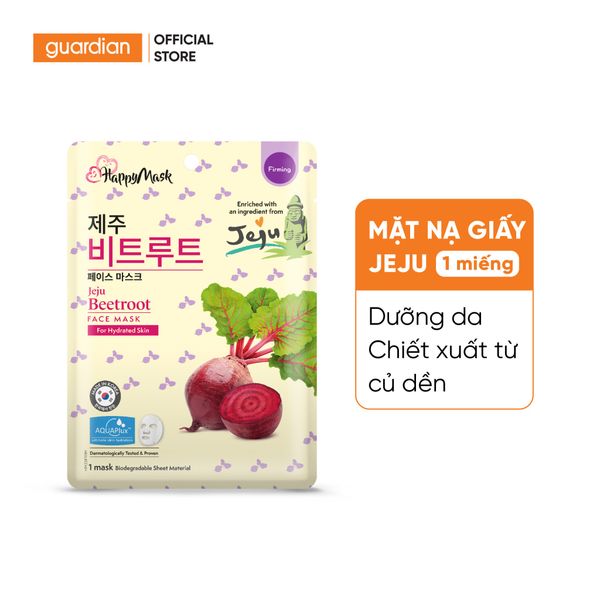 Mặt Nạ Dưỡng Ẩm Happy Mask Jeju Beetroot Face Mask For Hydrated Skin Chiết Xuất Củ Dền 25Ml