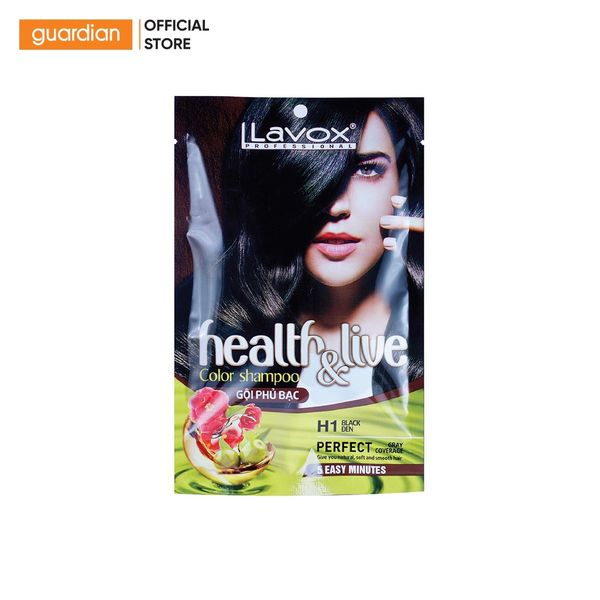 Dầu Gội Phủ Bạc Lavox Health & Live Color Shampoo #H1 Black Màu Đen 30Ml