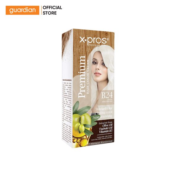 Kem Nhuộm Tóc Cao Cấp Chiết Xuất Olive X.Pros Premium Hair Color Cream #B24 Nâng Tông 60ml