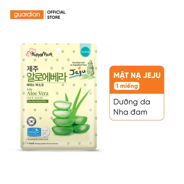 Mặt Nạ Giúp Phục Hồi Da Happy Mask Jeju Aloe Vera Face Mask For Revitalised Skin Chiết Xuất Nha Đam 25Ml