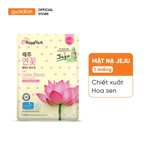 Mặt Nạ Hỗ Trợ Sáng Da Happy Mask Jeju Lotus Face Mask For Radiant Skin Chiết Xuất Hoa Sen 25Ml
