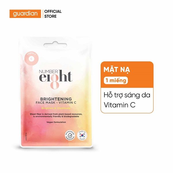 Mặt Nạ Hỗ Trợ Sáng Da Number Eight Brightening Face Mask Vitamin C Brighten & Illuminate 23Ml