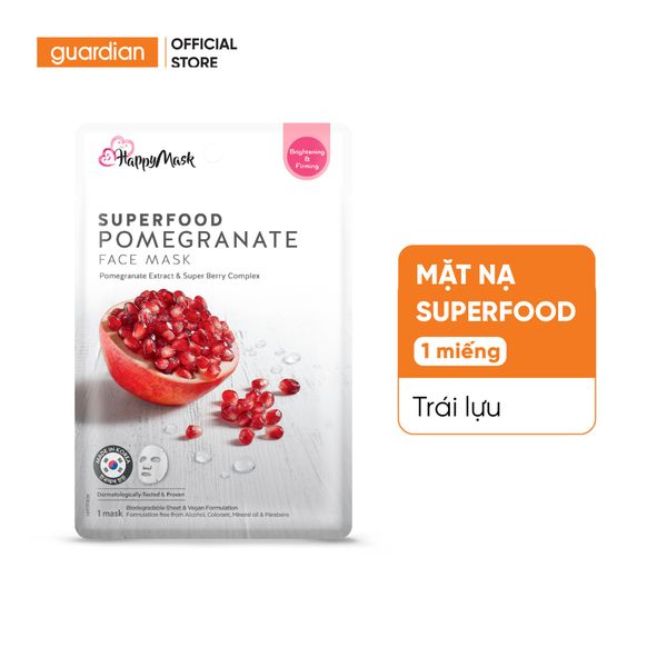 Mặt Nạ Dưỡng Ẩm Happy Mask Superfood Pomegranate Face Mask Chiết Xuất Lựu 25Ml