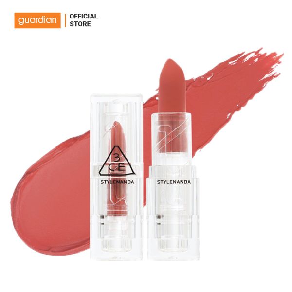 Son Thỏi Vỏ Trong Suốt 3Ce Soft Matte #Smoke Pink Hồng Khói 3,5Gr