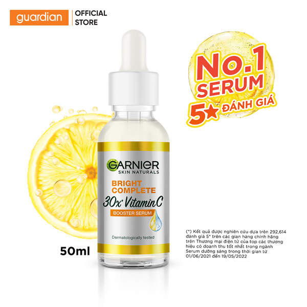 Tinh Chất Tăng Cường Hỗ Trợ Sáng Da Mờ Thâm Bright Complete 30X Vitamin C Booster Serum Garnier 50Ml