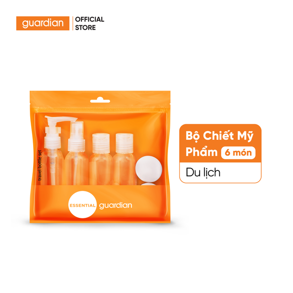 Bộ Chiết Mỹ Phẩm Du Lịch Guardian 6 Món (Chai 65ml, Hũ 6gr)