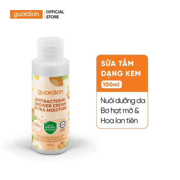 Sữa Tắm Dạng Kem Kháng Khuẩn Guardian Antibacterial Shower Cream Ultra Moisture Dưỡng Ẩm 100Ml