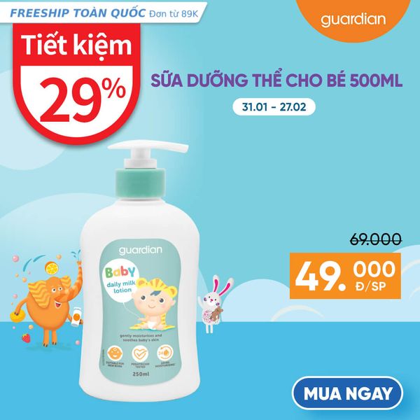 Sữa Dưỡng Thể Cho Bé Guardian Baby Milk Lotion 250ml