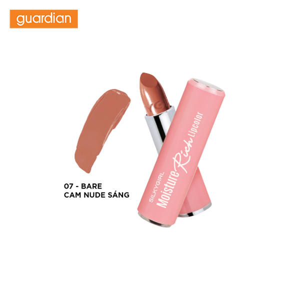 Son Dưỡng Có Màu Silkygirl Moisture Rich Lipcolor 07 Bare Màu Cam Da Sáng 3,2Gr
