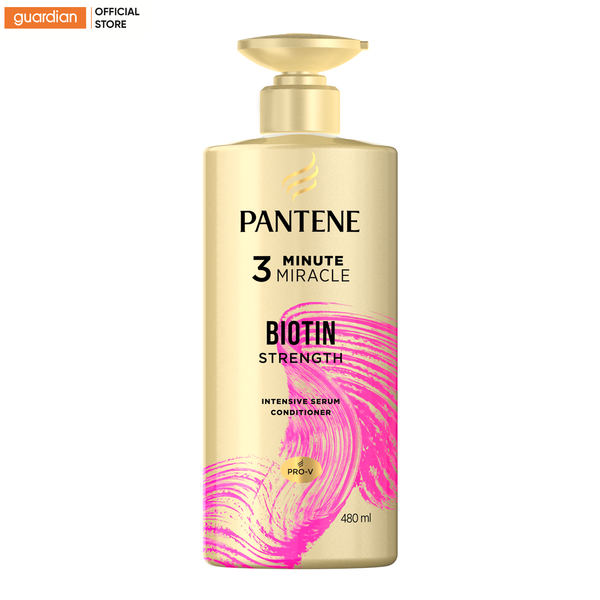 Dầu Xả Giúp Giảm Rụng Tóc Pantene 3 Minute Miracle Biotin Strength Intensive Serum Conditioner 480ml